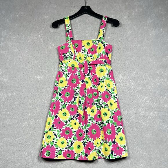 Lilly Pulitzer Dress Womens 0 Multicolor Avaline Doodle Bug Daisy Floral Dress - Picture 1 of 16